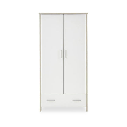 Obaby Nika Double Wardrobe - Grey Wash & White