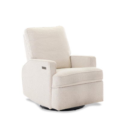 Obaby Madison Electric Swivel Glider Recliner Chair - Bouclé Style