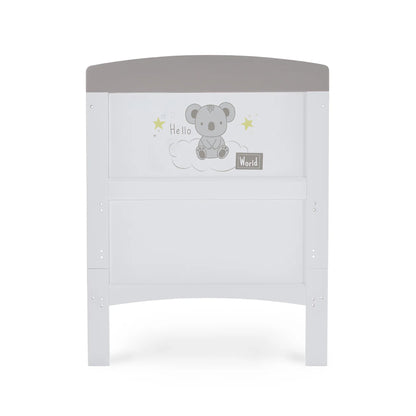 Obaby Grace Inspire Cot Bed - Hello World Koala (White with Grey)