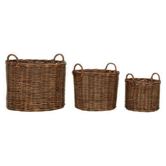 Orsina Argento Storage Baskets (Set of 3) - Brown Rattan