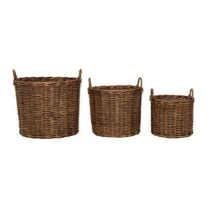 Orsina Argento Storage Baskets (Set of 3) - Brown Rattan