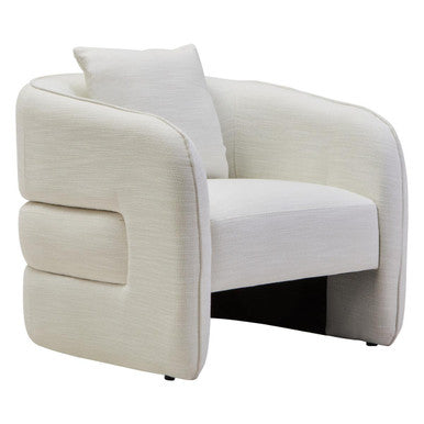 Orsina Bilani Linen Effect Curved Chair - Cream