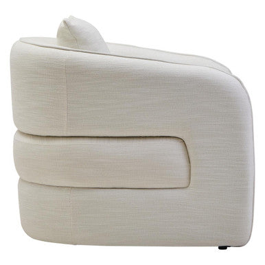 Orsina Bilani Linen Effect Curved Chair - Cream