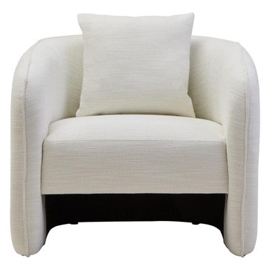 Orsina Bilani Linen Effect Curved Chair - Cream