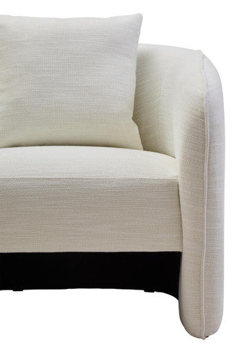 Orsina Bilani Linen Effect Curved Chair - Cream