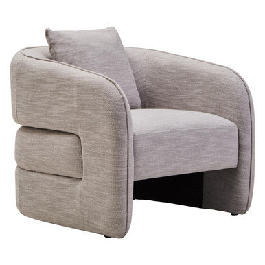 Orsina Bilani Linen Effect Curved Chair - Grey