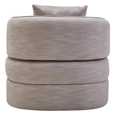 Orsina Bilani Linen Effect Curved Chair - Grey