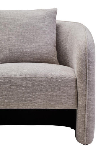 Orsina Bilani Linen Effect Curved Chair - Grey
