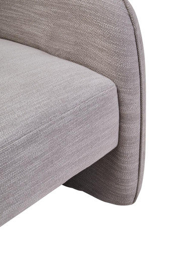 Orsina Bilani Linen Effect Curved Chair - Grey