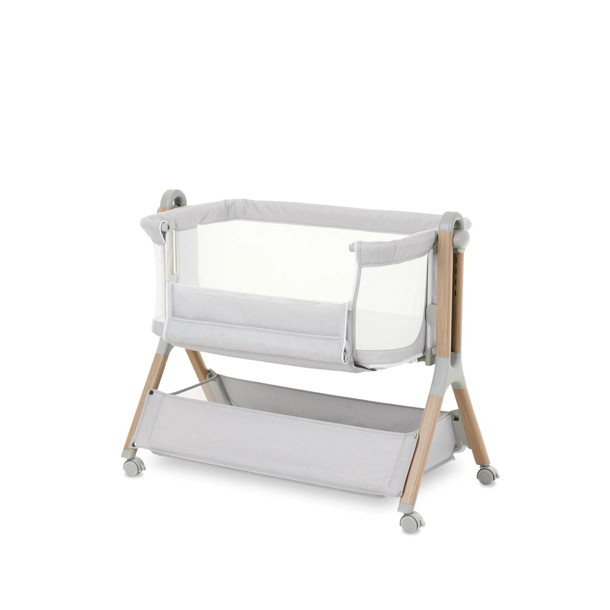 Obaby Cloud Bedside Crib - Grey - Dreamy Nursery