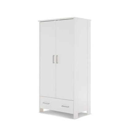 Obaby Nika Double Wardrobe - White Wash