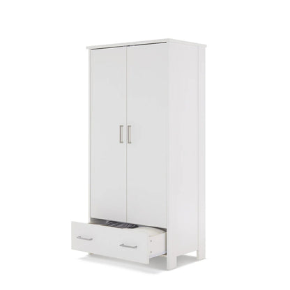 Obaby Nika Double Wardrobe - White Wash