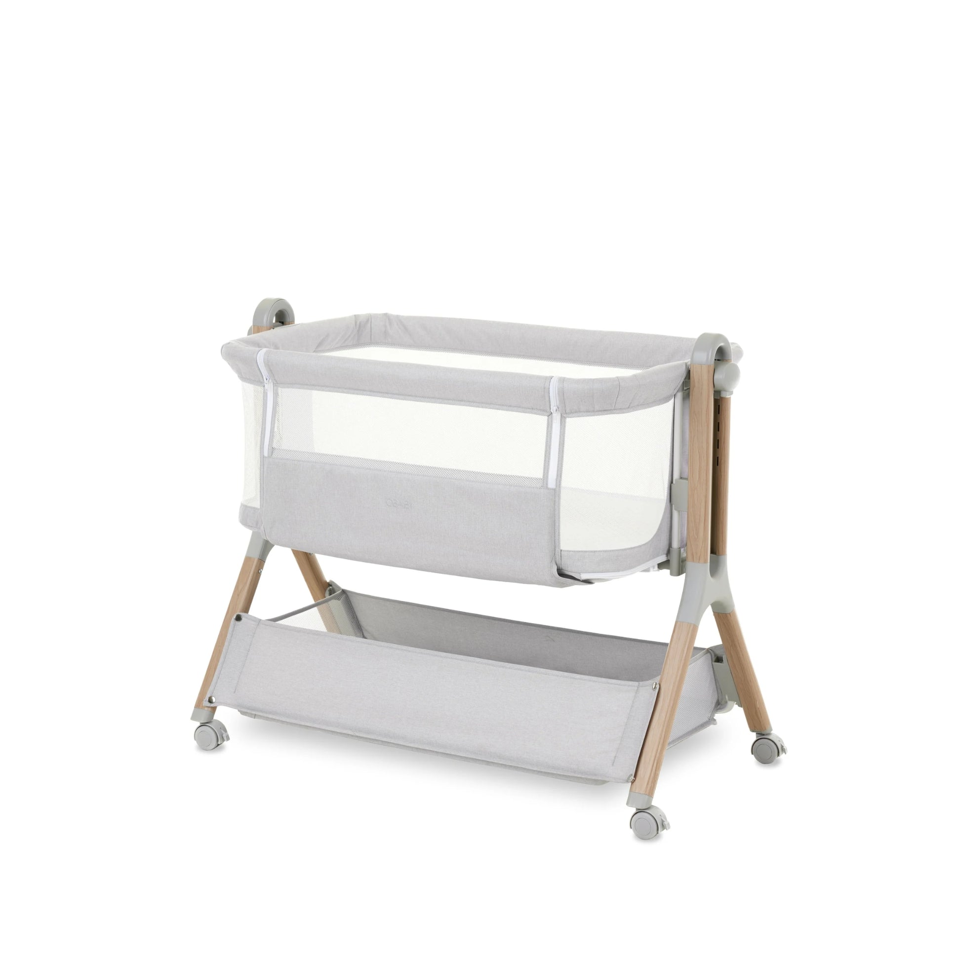 Obaby Cloud Bedside Crib - Grey - Dreamy Nursery
