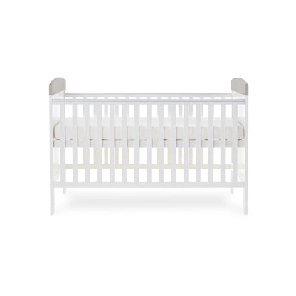 Obaby Grace Inspire Cot Bed - Hello World Koala (White with Grey)
