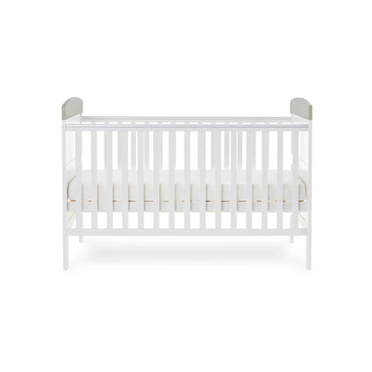 Obaby Grace Inspire Cot Bed - Hello World Koala (White with Grey)
