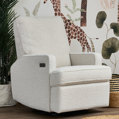 Obaby Madison Electric Swivel Glider Recliner Chair - Bouclé Style
