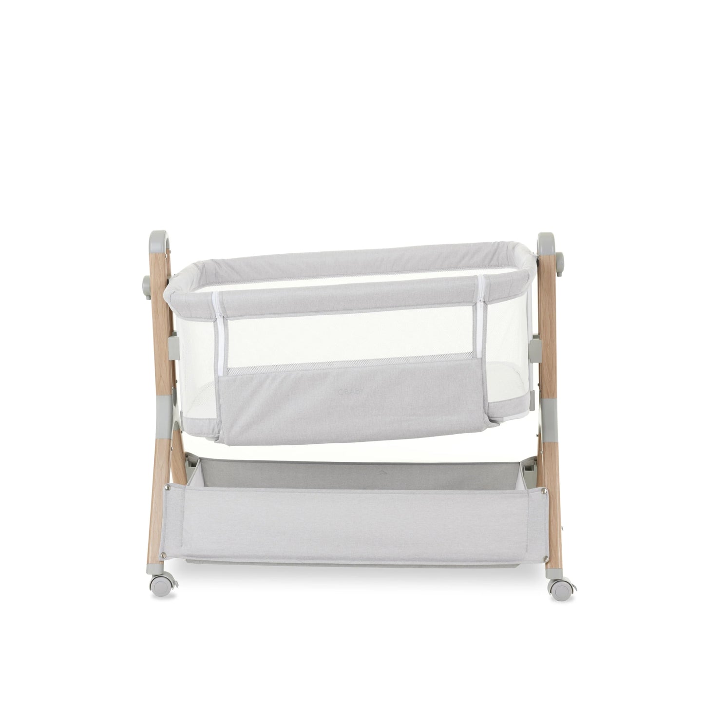 Obaby Cloud Bedside Crib - Grey - Dreamy Nursery