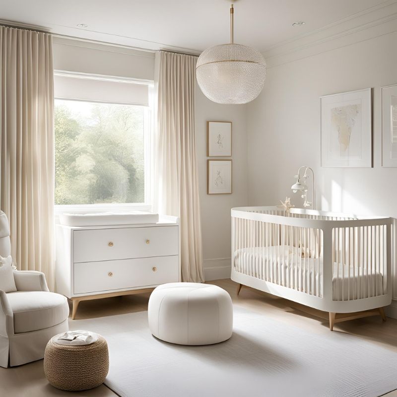 Bloom & Rest - White & Natural 2-Piece Nursery Furniture Set