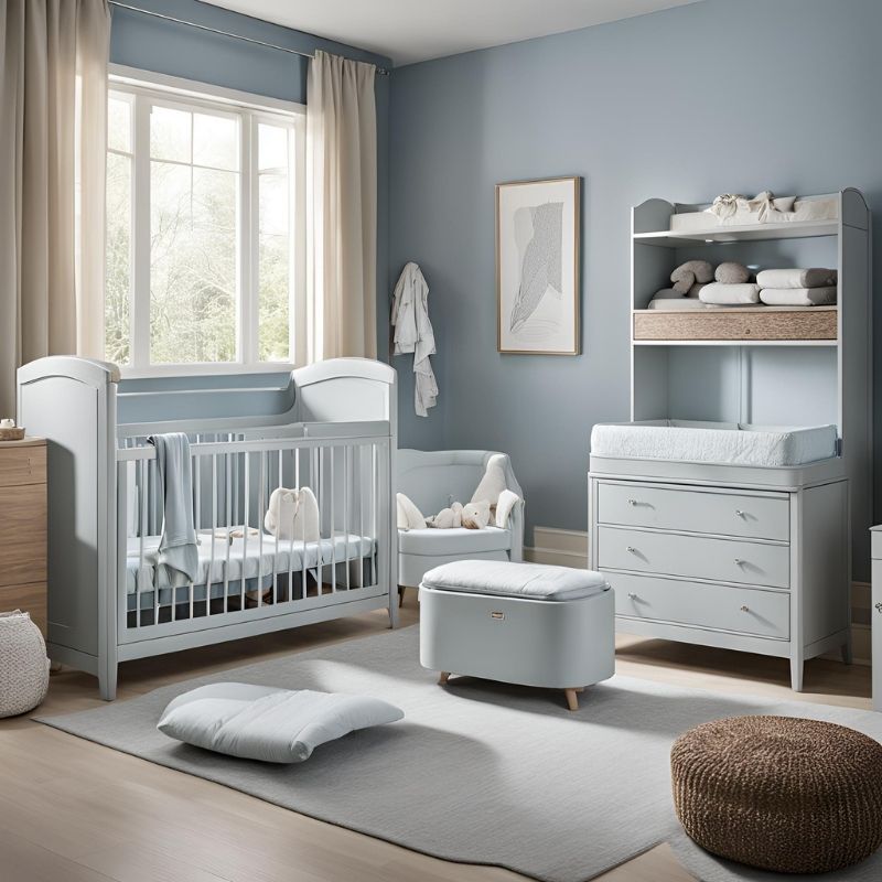 Beds For Babies - Alma Ice Blue 2-Piece Nursery Furniture Set