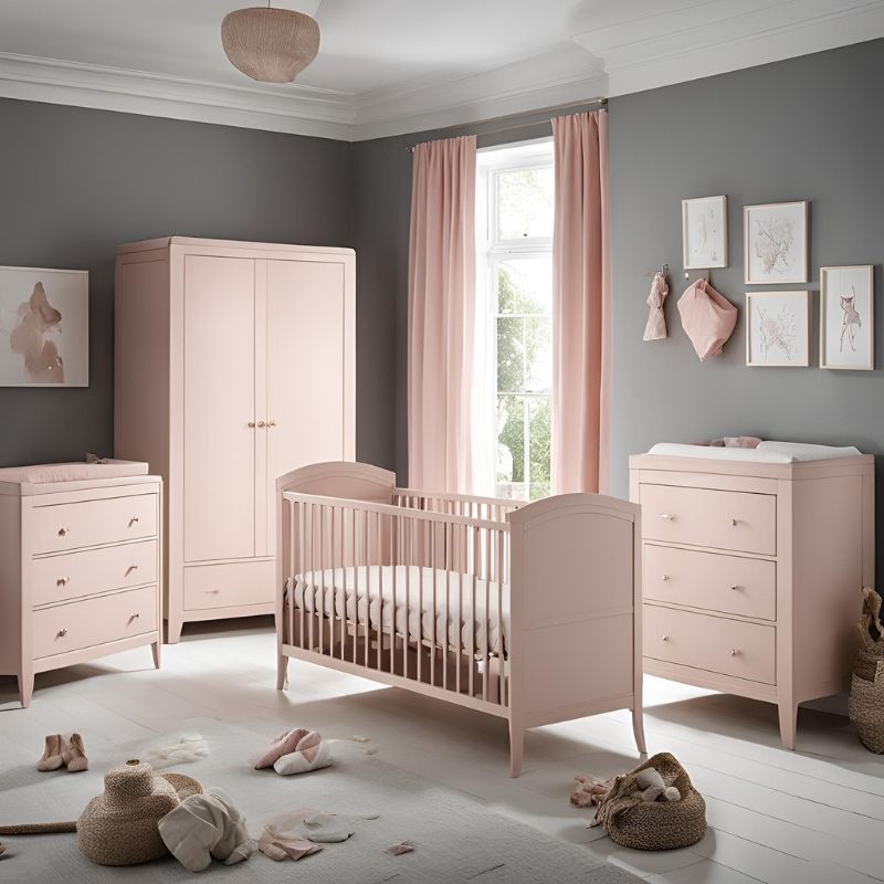 Bloom & Rest - Blush Pink 4-Piece Nursery Furniture Set