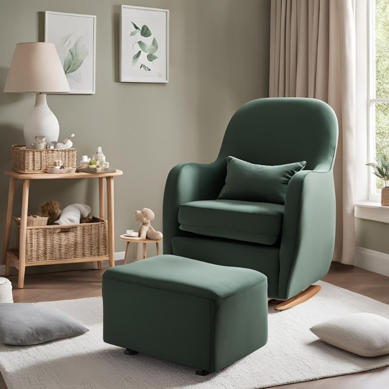 Rockabyebaby - Dreamy Green Nursery Glider Chair