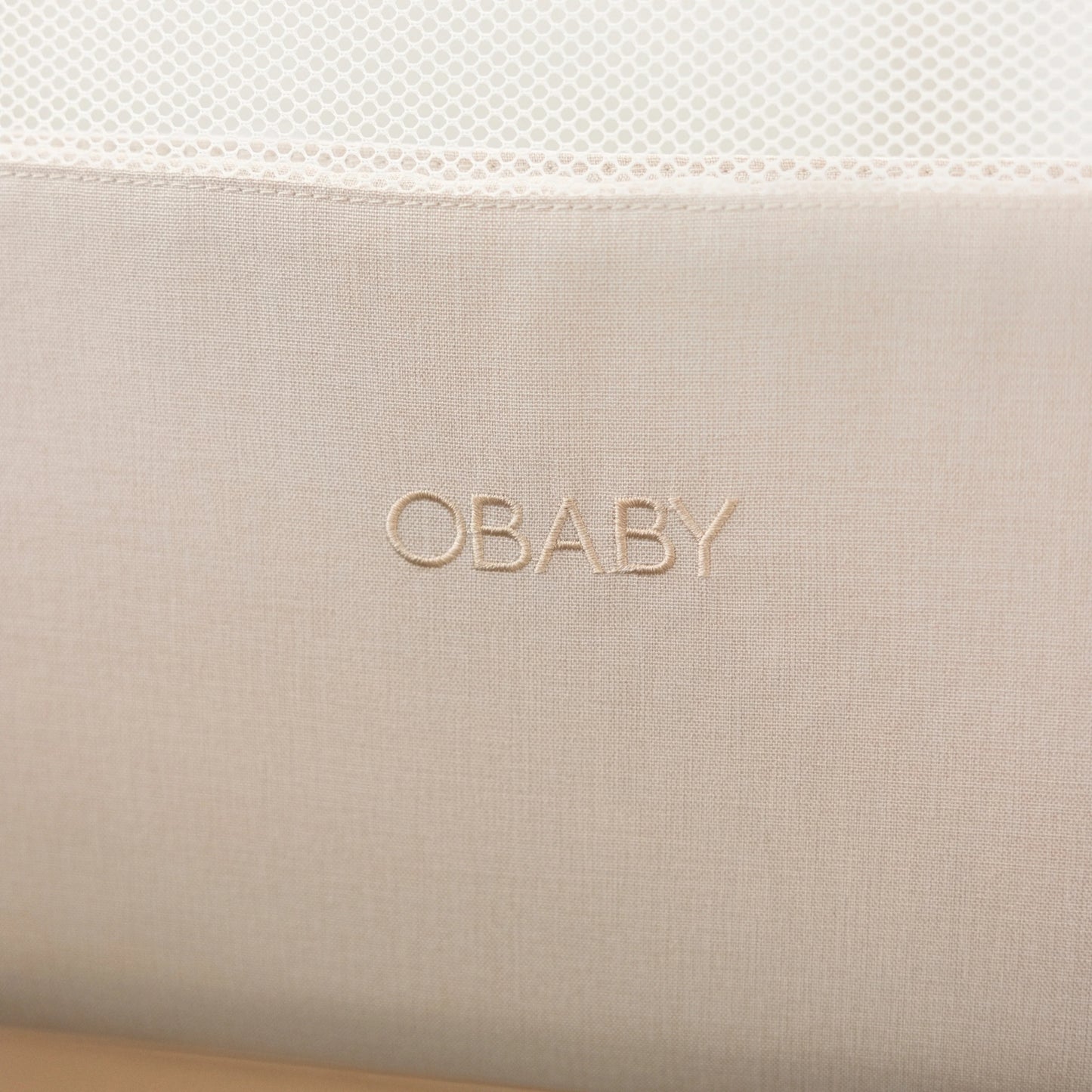Obaby Cloud Bedside Crib - Oatmeal - Dreamy Nursery