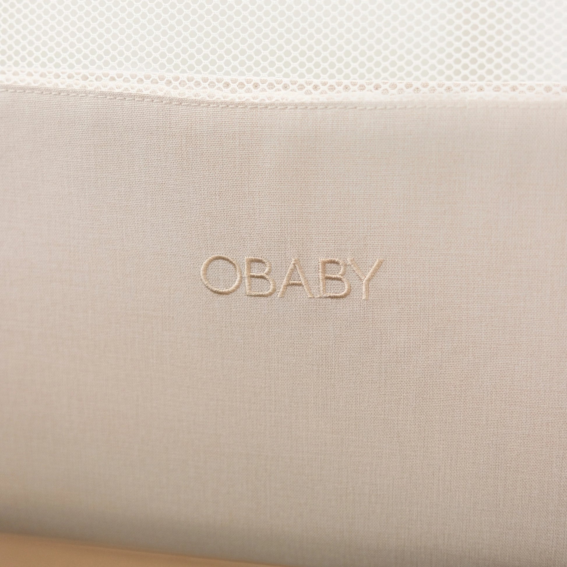 Obaby Cloud Bedside Crib - Oatmeal - Dreamy Nursery