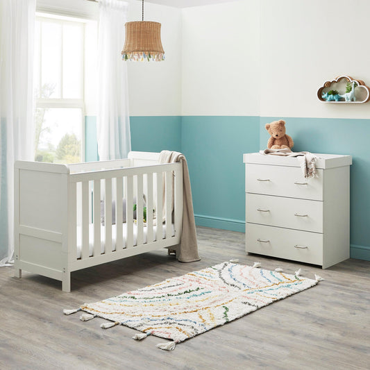 Babymore Caro Mini 2 Piece Room Set - White Wash-Dreamy Nursery