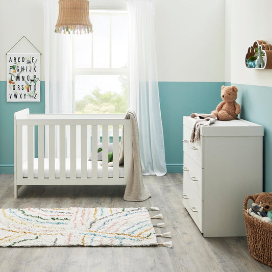 Babymore Caro Mini 2 Piece Room Set - White Wash-Dreamy Nursery