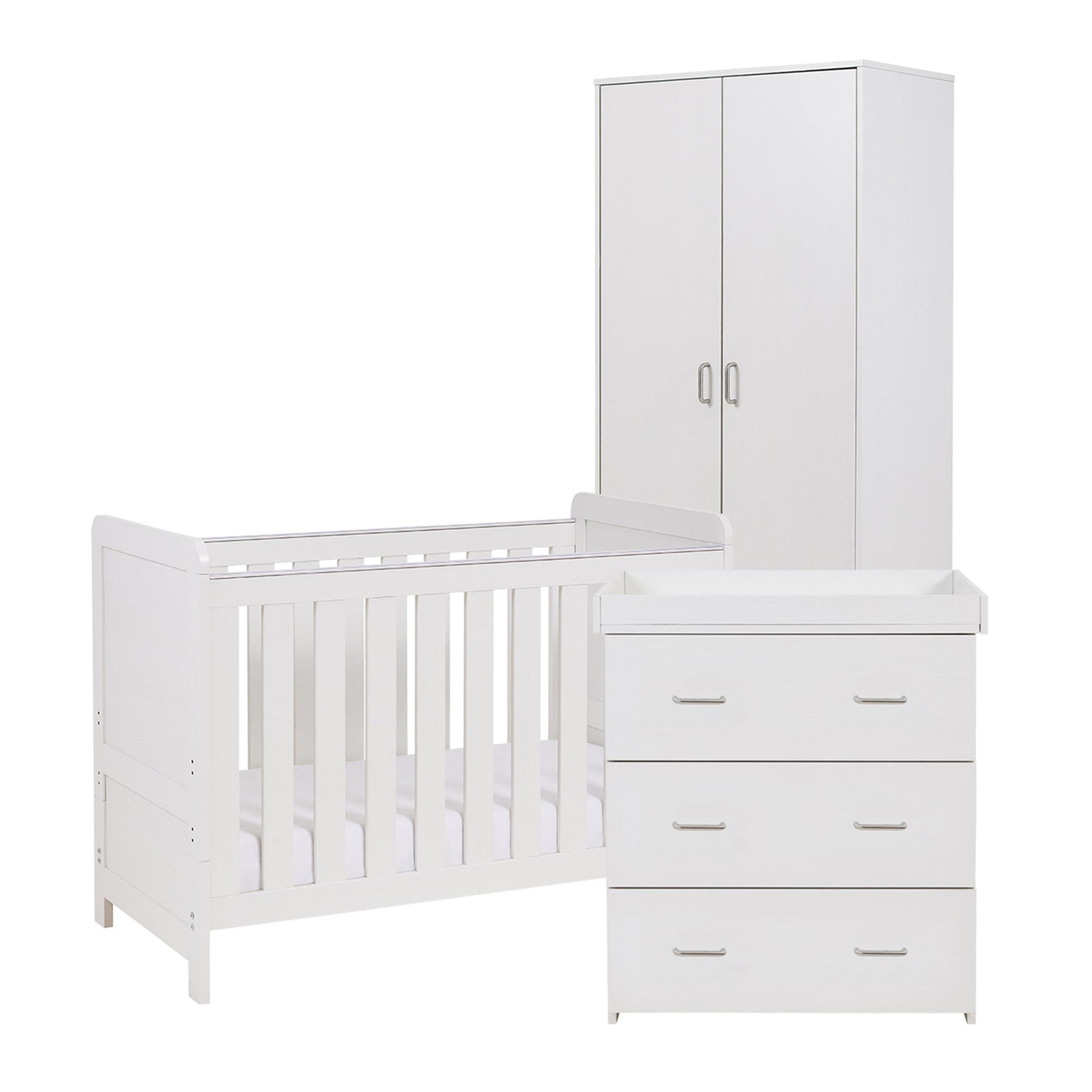 Babymore Caro Mini 3 Piece Room Set - White Wash-Dreamy Nursery