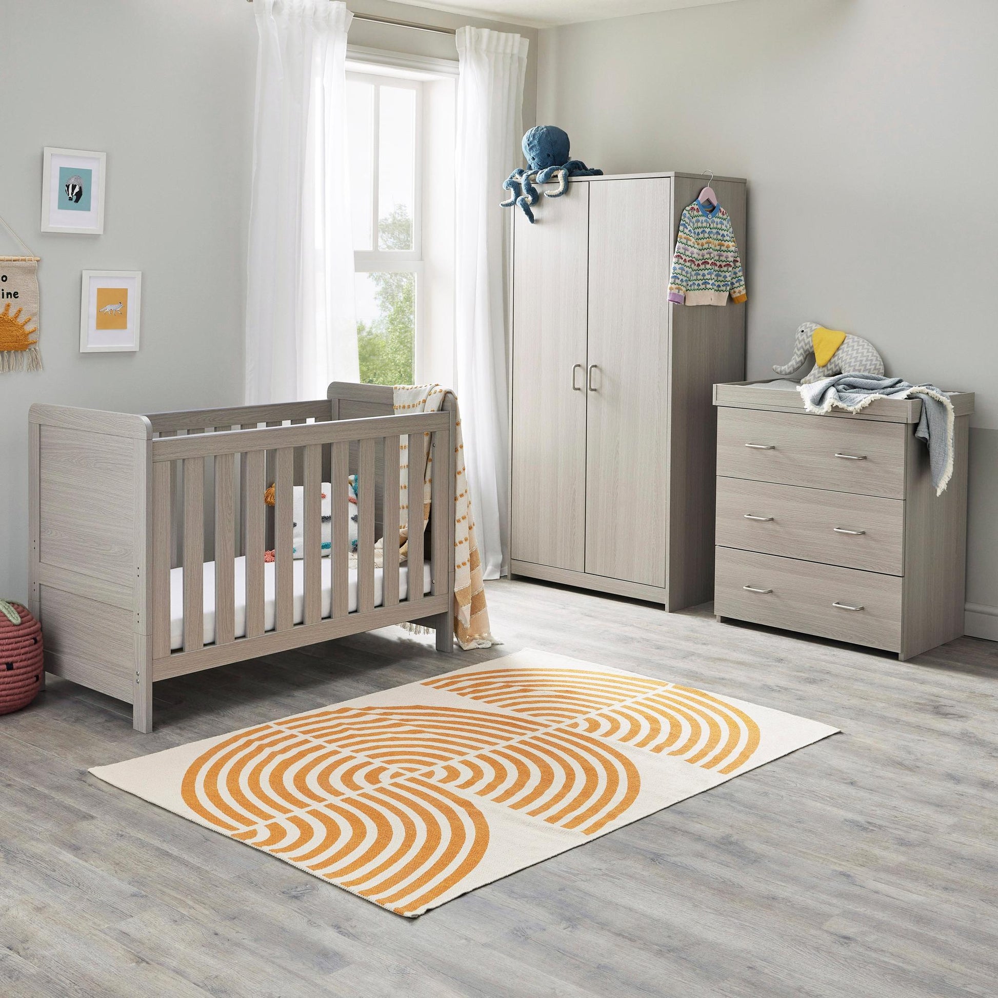 Babymore Caro Mini 3 Piece Room Set - Grey Wash-Dreamy Nursery