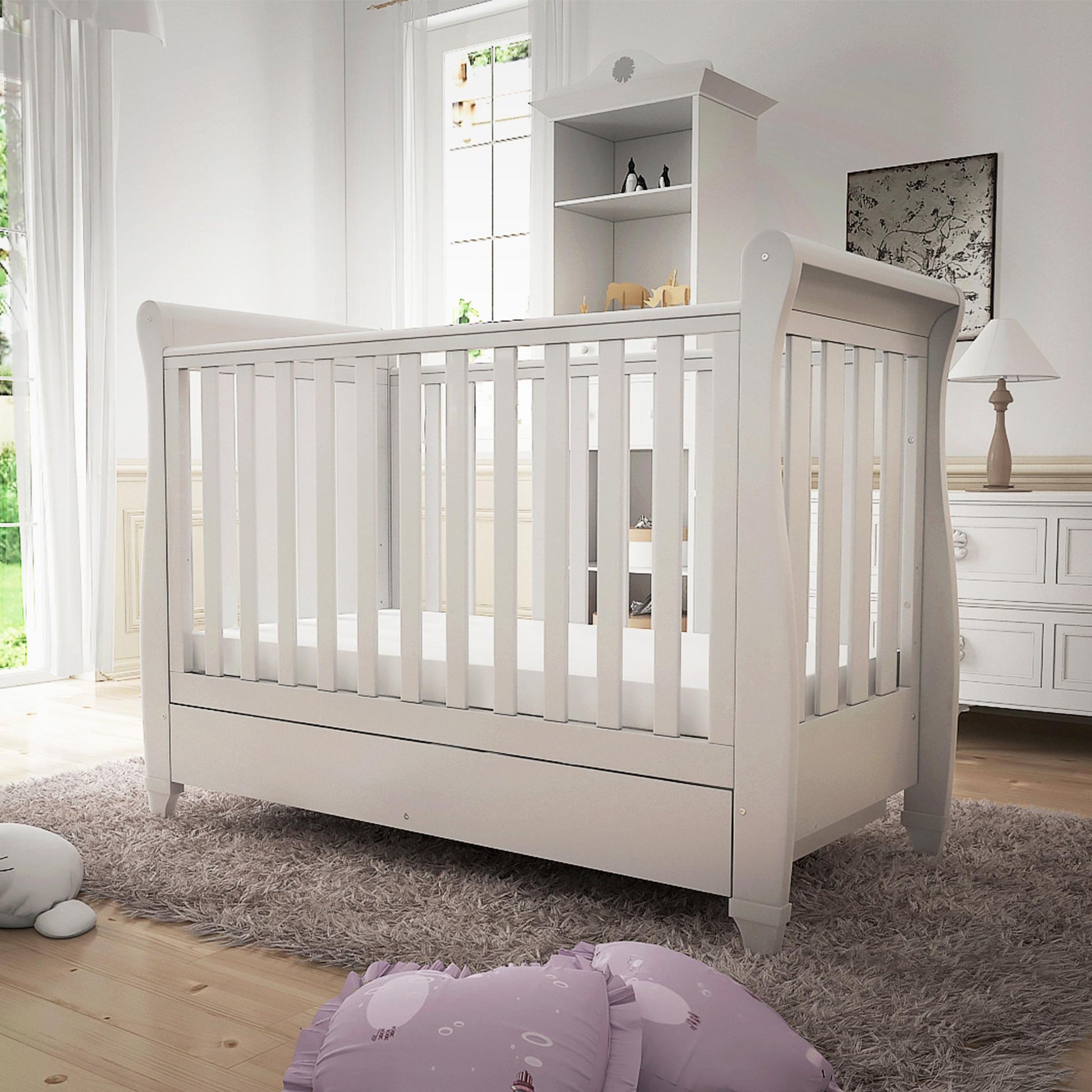 Babymore Eva Mini 2 Piece Nursery Room Set - White-Dreamy Nursery