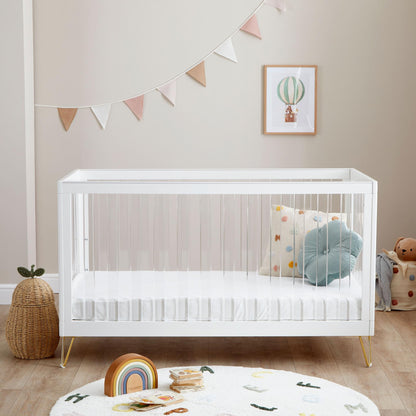 Babymore Kimi Acrylic 3 Piece Nursery Room Set - White-Dreamy Nursery