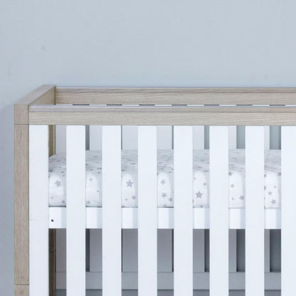 Babymore Veni 2 Piece Nursery Room Set (with under-cot storage) - White & Oak-Dreamy Nursery