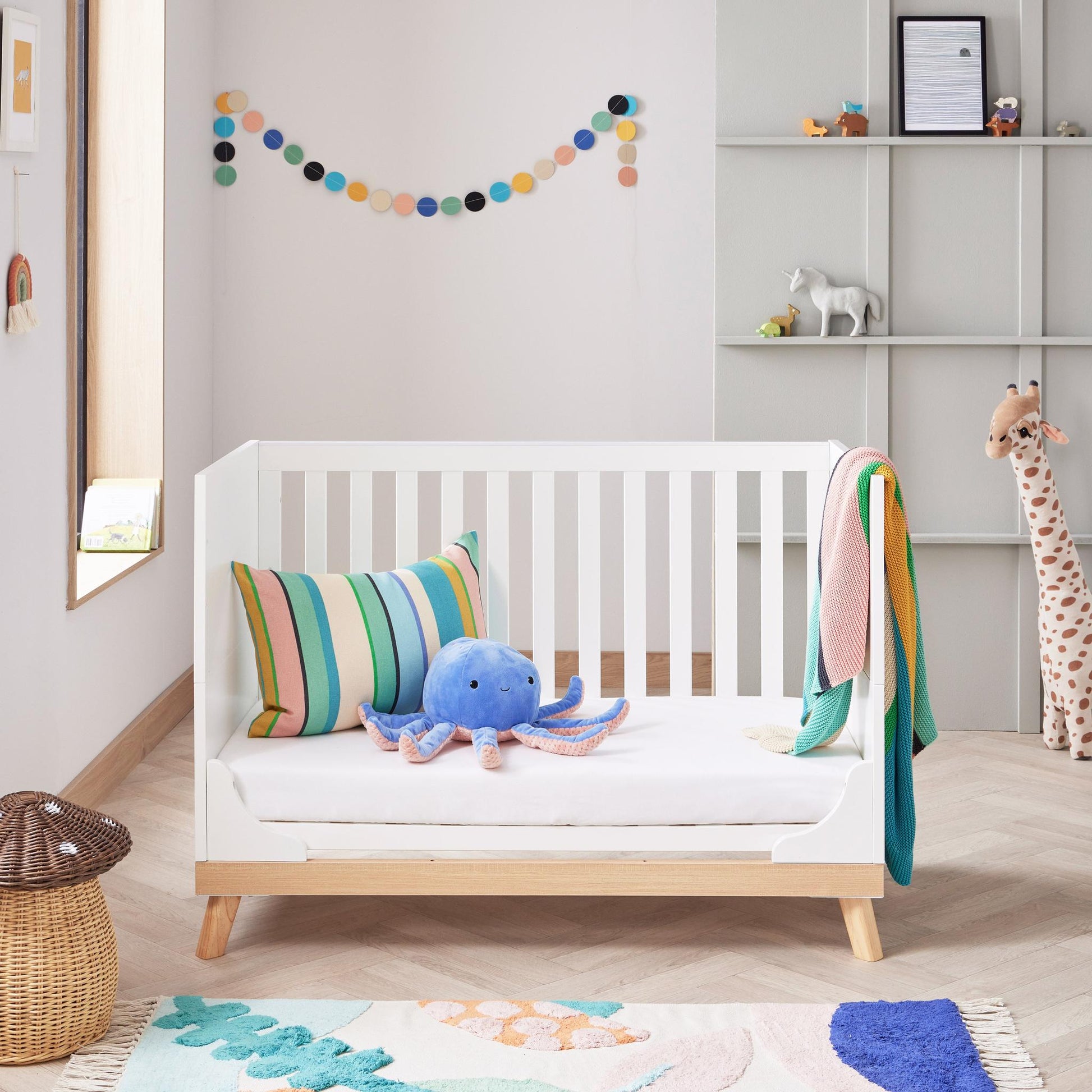 Babymore Mona Mini 3 Piece Nursery Room Set - White-Dreamy Nursery