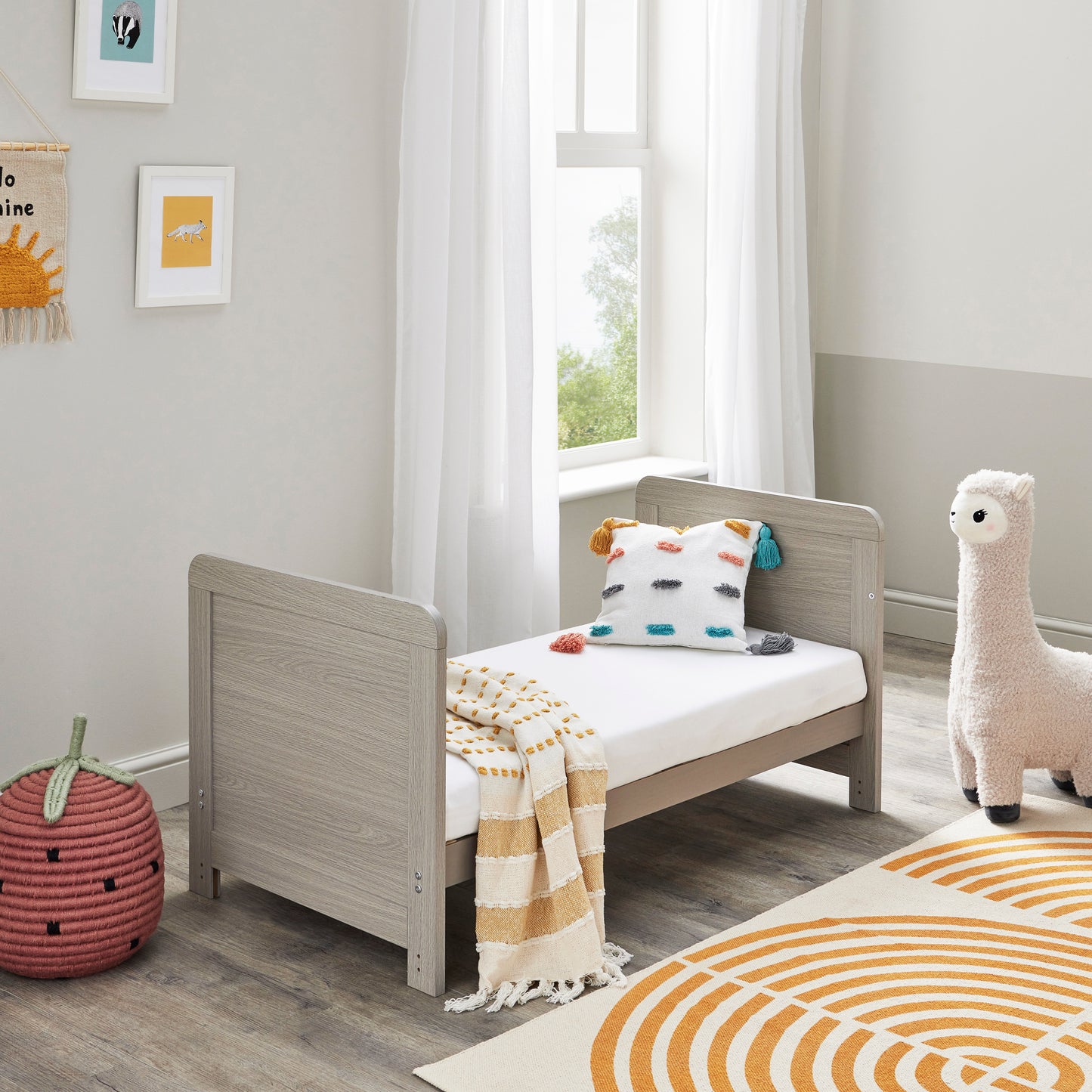 Babymore Caro Mini Cot Bed - Grey Wash