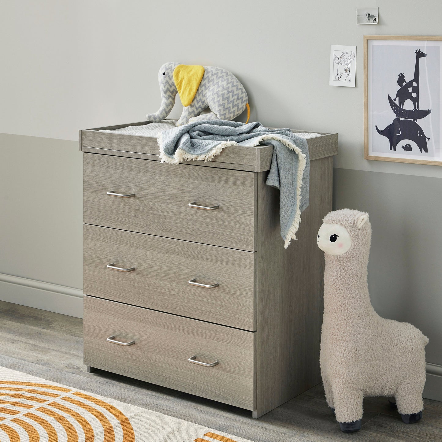 Babymore Caro Nursery Chest Changer - Grey Wash