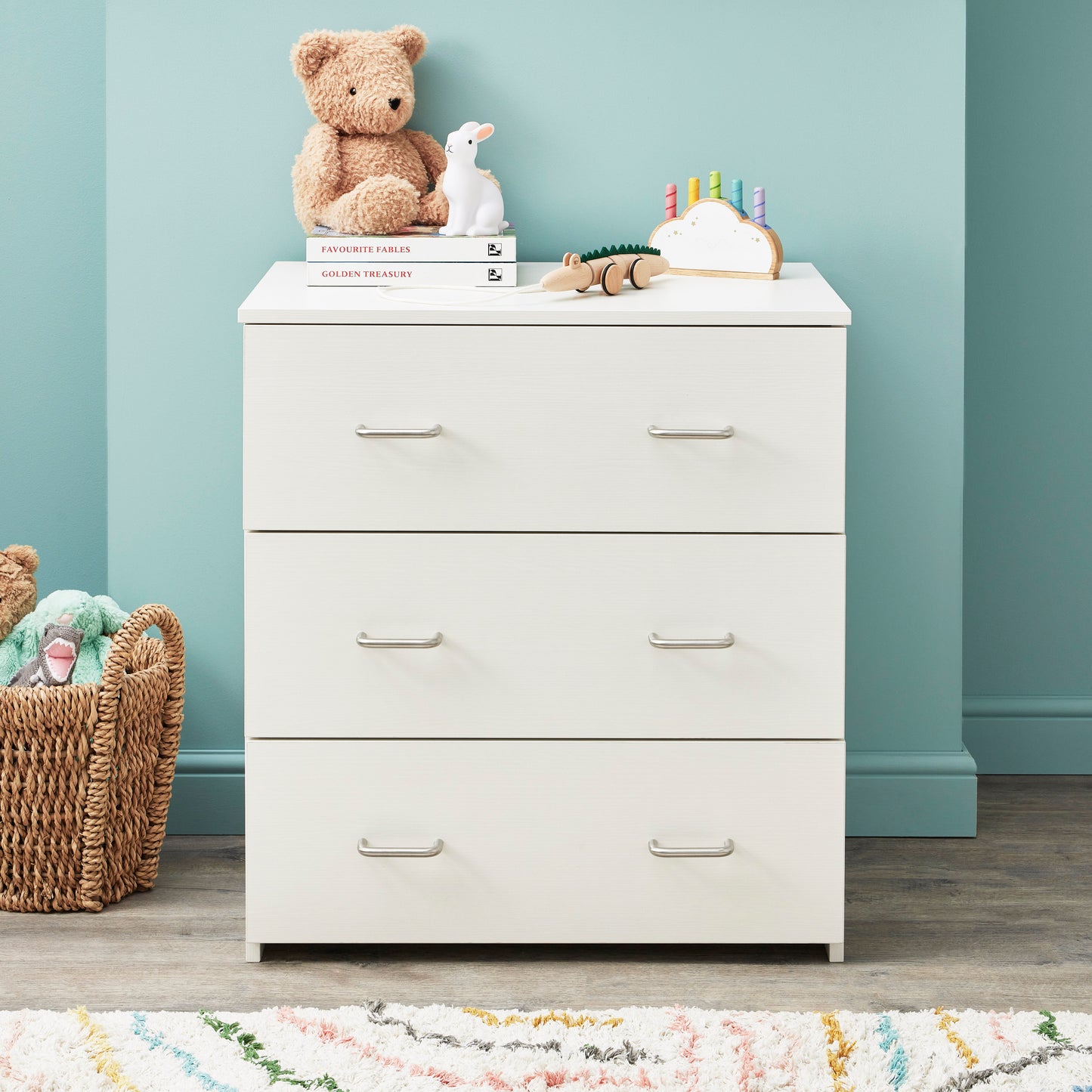 Babymore Caro Mini 3 Piece Room Set - White Wash