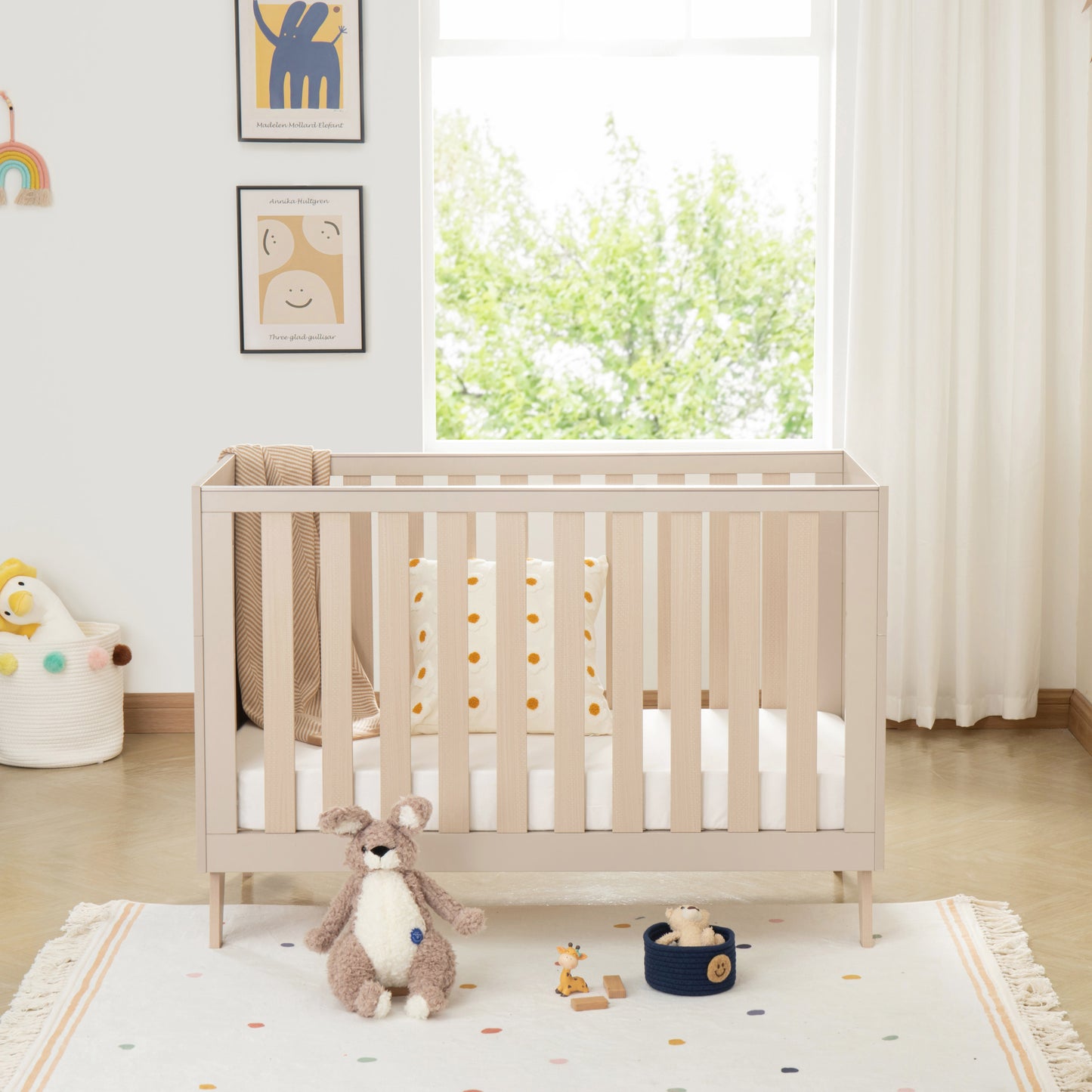 Babymore Dante Mini Cot Bed - Cashmere