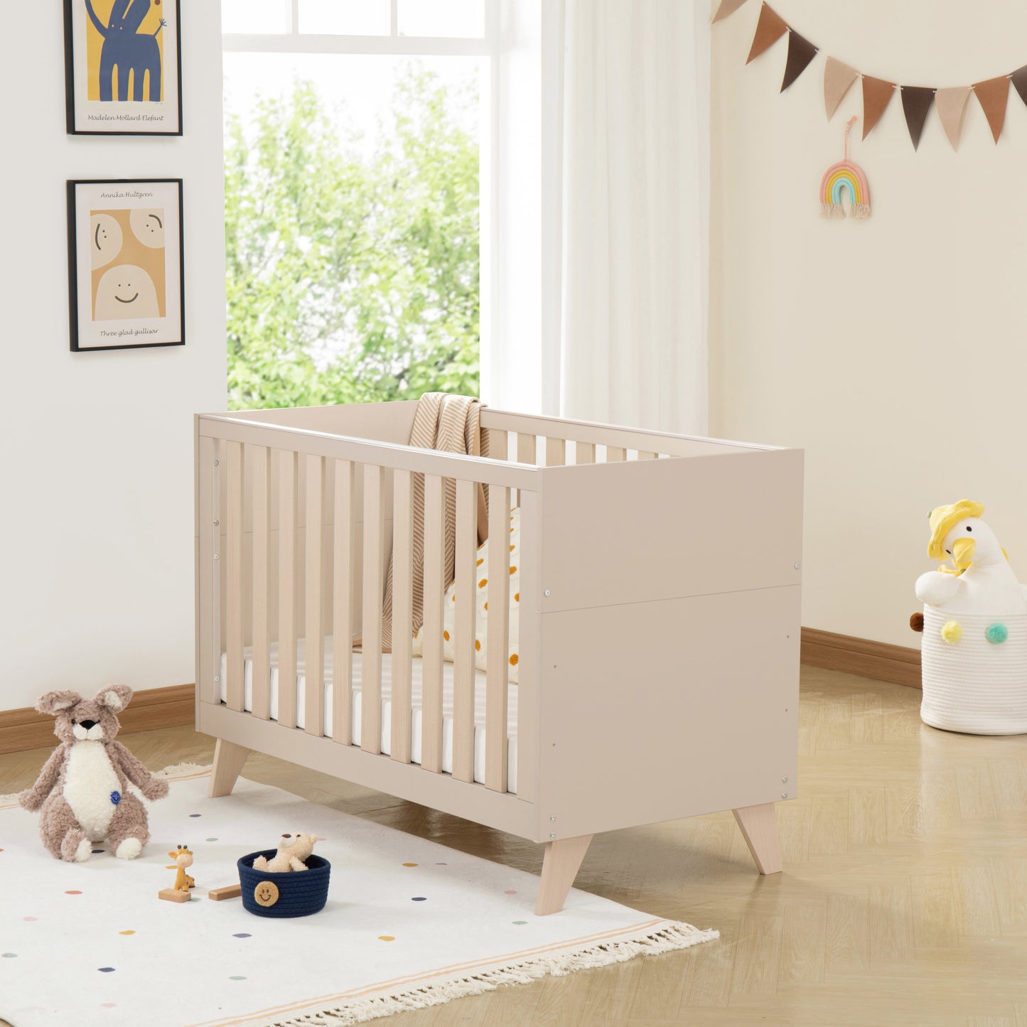 Babymore Dante Mini Cot Bed - Cashmere