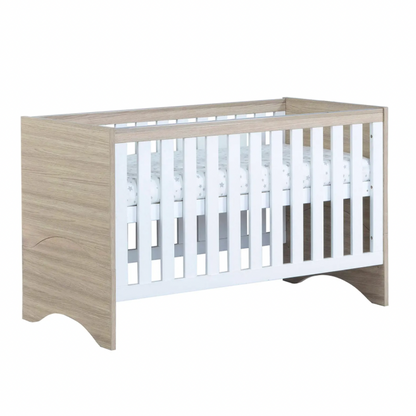 Babymore Veni Cot Bed - Oak & White