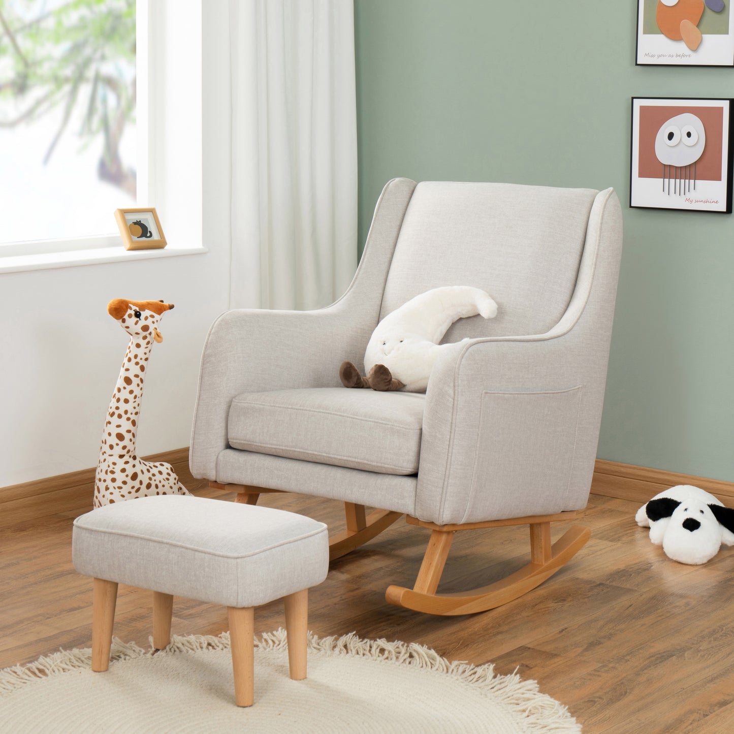 Ida Nursing Chair with Footstool – Cashmere