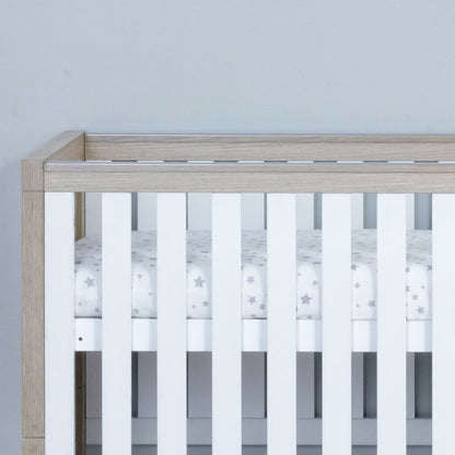 Luno Cot Bed (with under-cot storage) - Oak & White