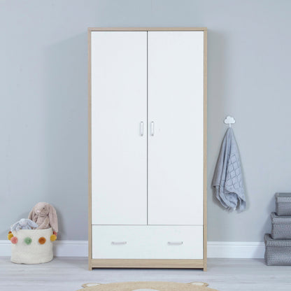 Luno Veni Nursery Wardrobe - Oak & White