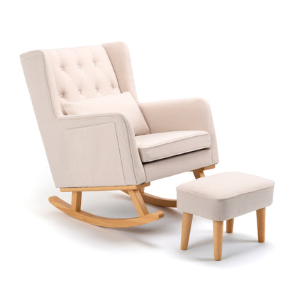 Lux Nursing Chair with Footstool – Cream