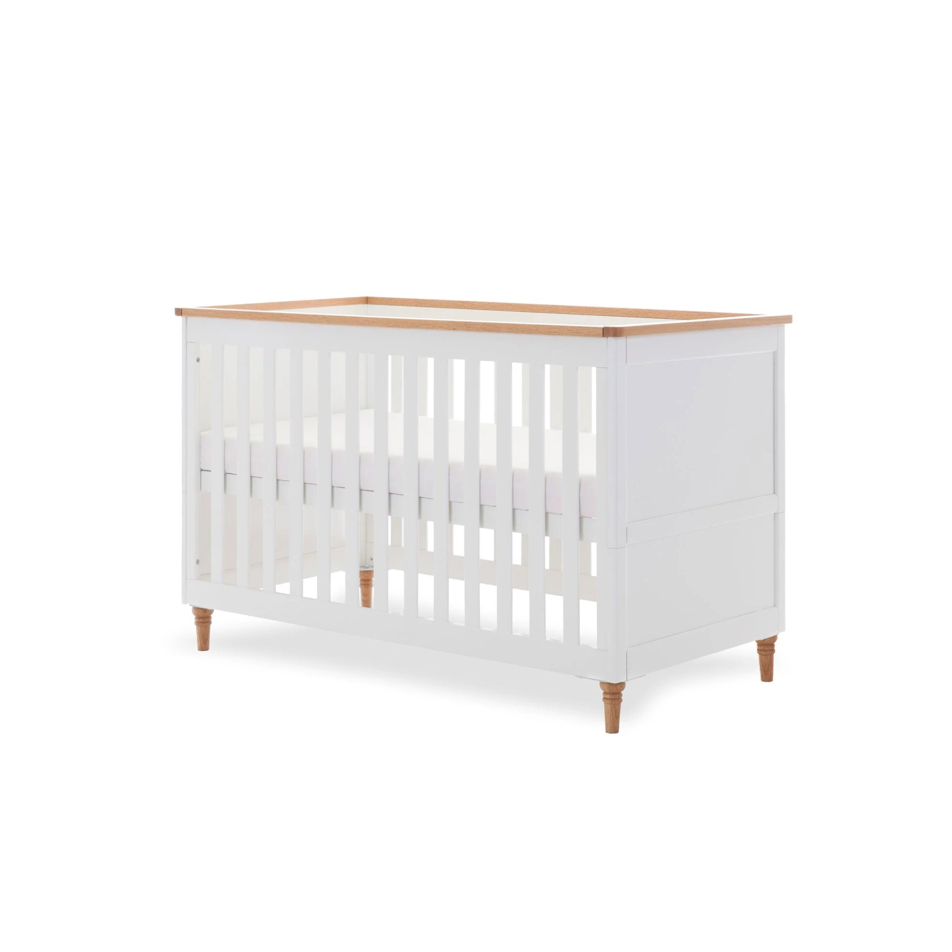 Obaby Orla Cot Bed - White with Oak-Dreamy Nursery