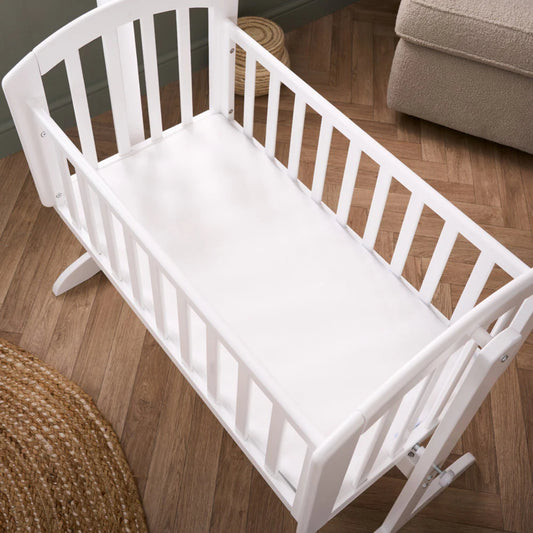 Obaby Sophie Swinging Crib - White-Dreamy Nursery