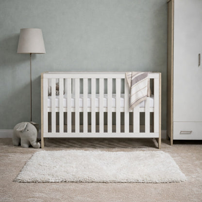 Obaby Nika Cot Bed - Grey Wash & White
