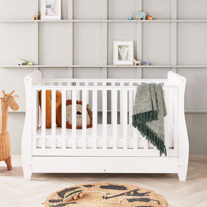 Stella Sleigh Cot Bed - White