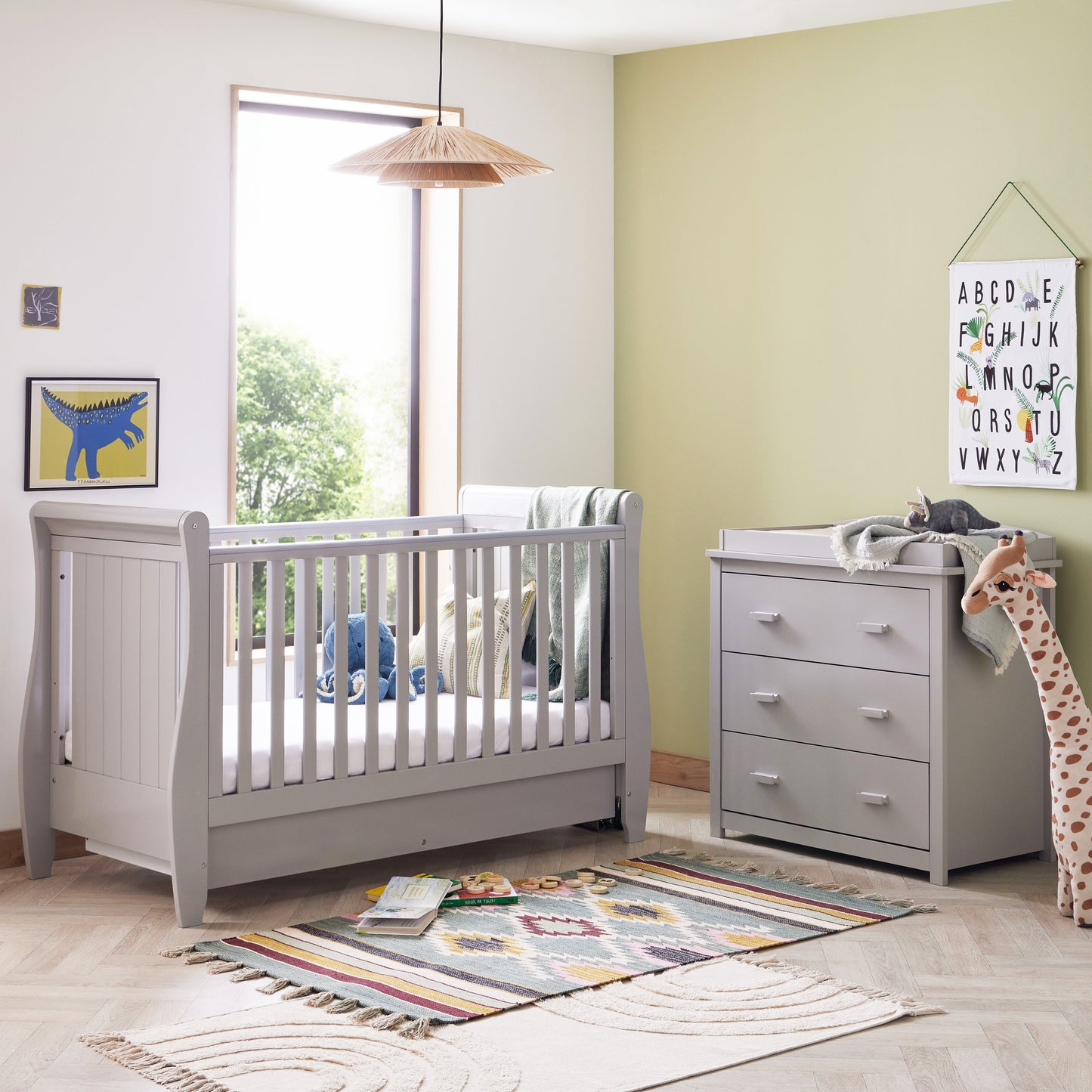 Stella 2 Piece Nursery Room Set - Grey